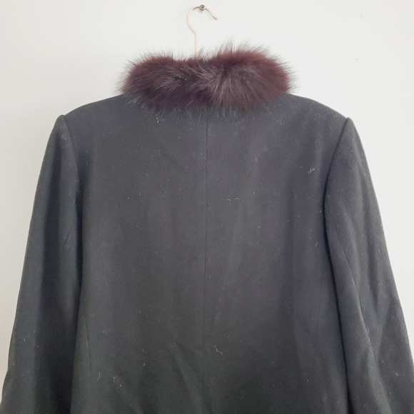 Vintage Marvin Richards Tuxedo Coat Fox Fur Trim - Picture 13 of 14